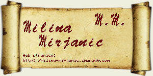 Milina Mirjanić vizit kartica